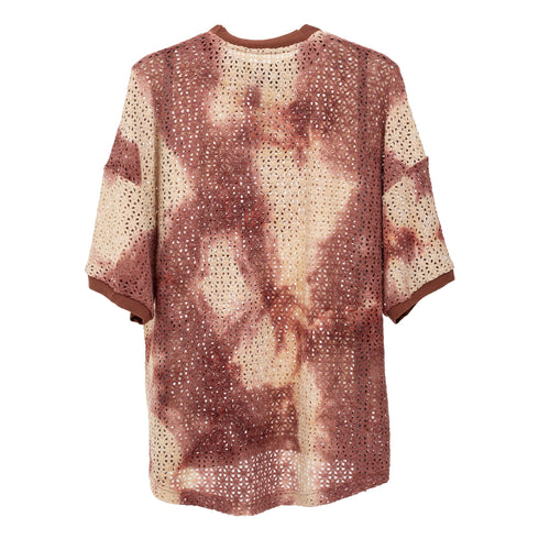 Merely Made Vintage Dyed Knitting T-Shirt Indian Brick 25SML285TS-1 45796441 Back Degli Uberti